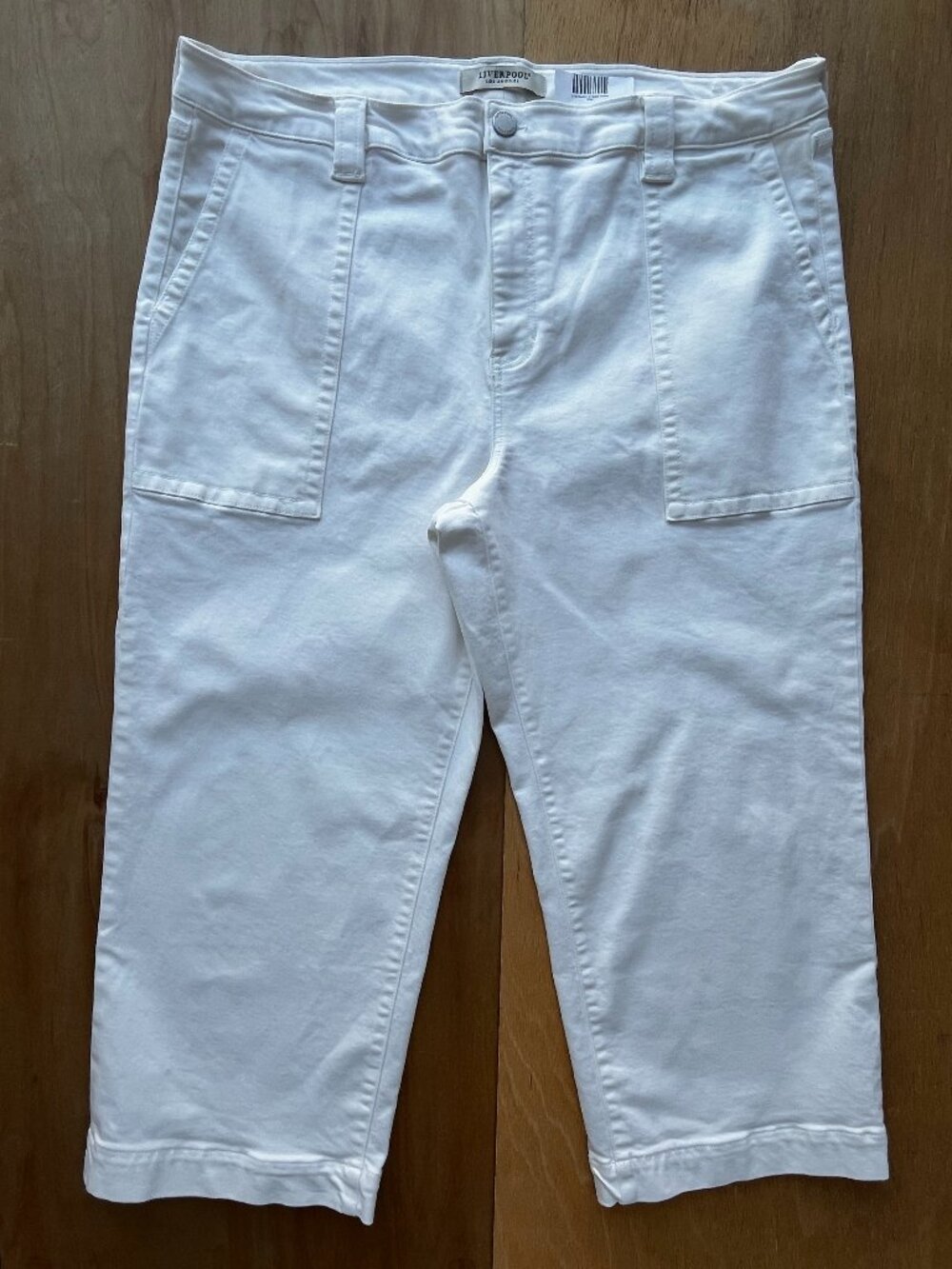 LIVERPOOL LOS ANGELES WIDE LEG CROPPED JEANS Women’s sz 20W Bone White NEW